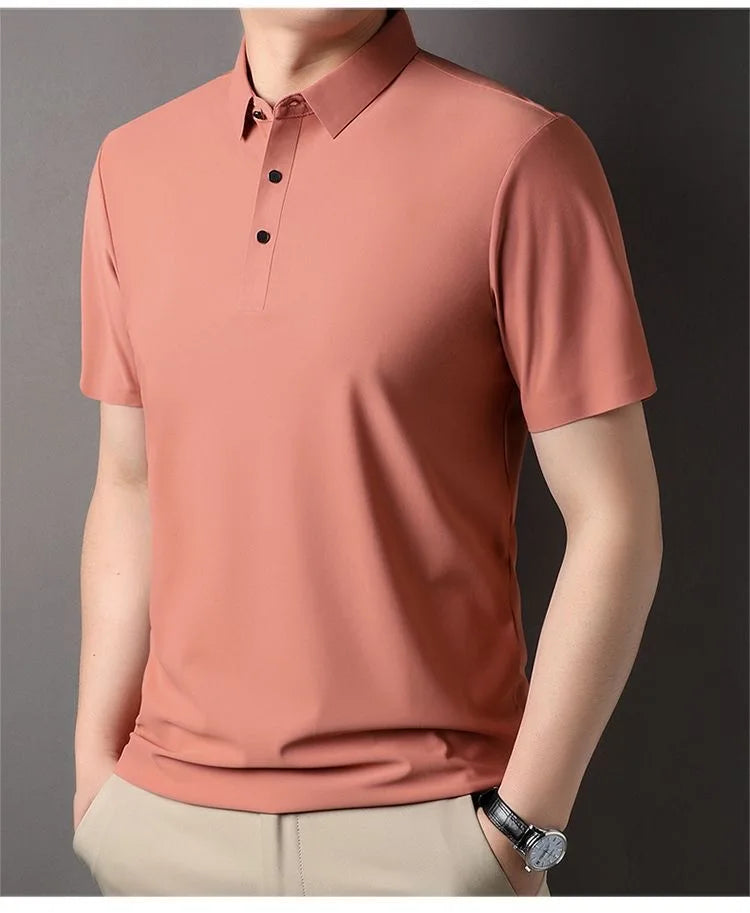 Ice Silk Short‑Sleeve Polo Shirt