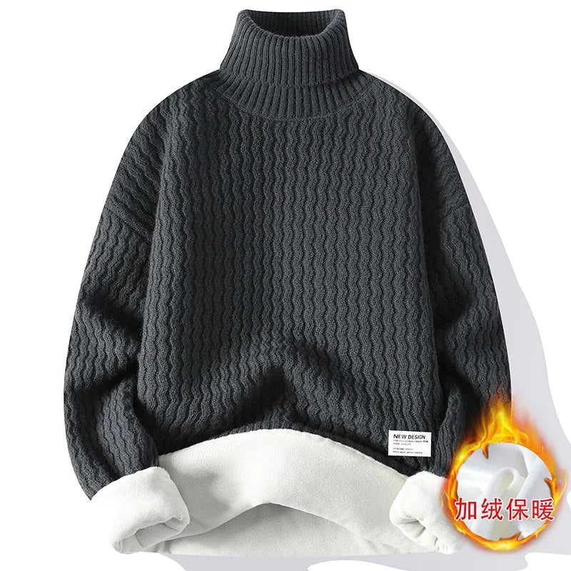 Men’s Winter Fleece Turtleneck Sweater