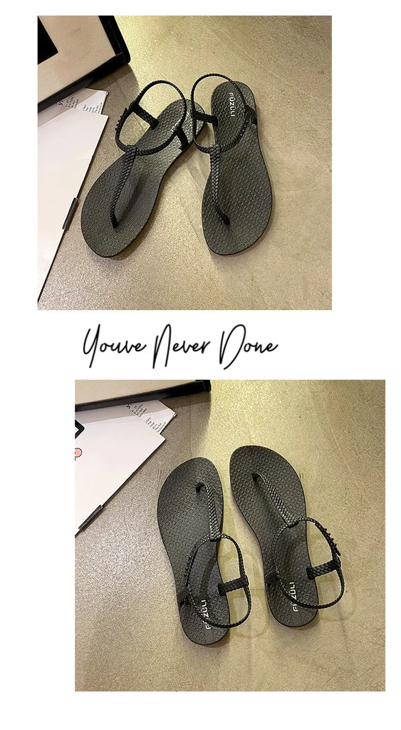 Women’s Bohemian Flat Sandals — Summer Clip‑Toe Flip Flops Casual Comfort Beach Shoes