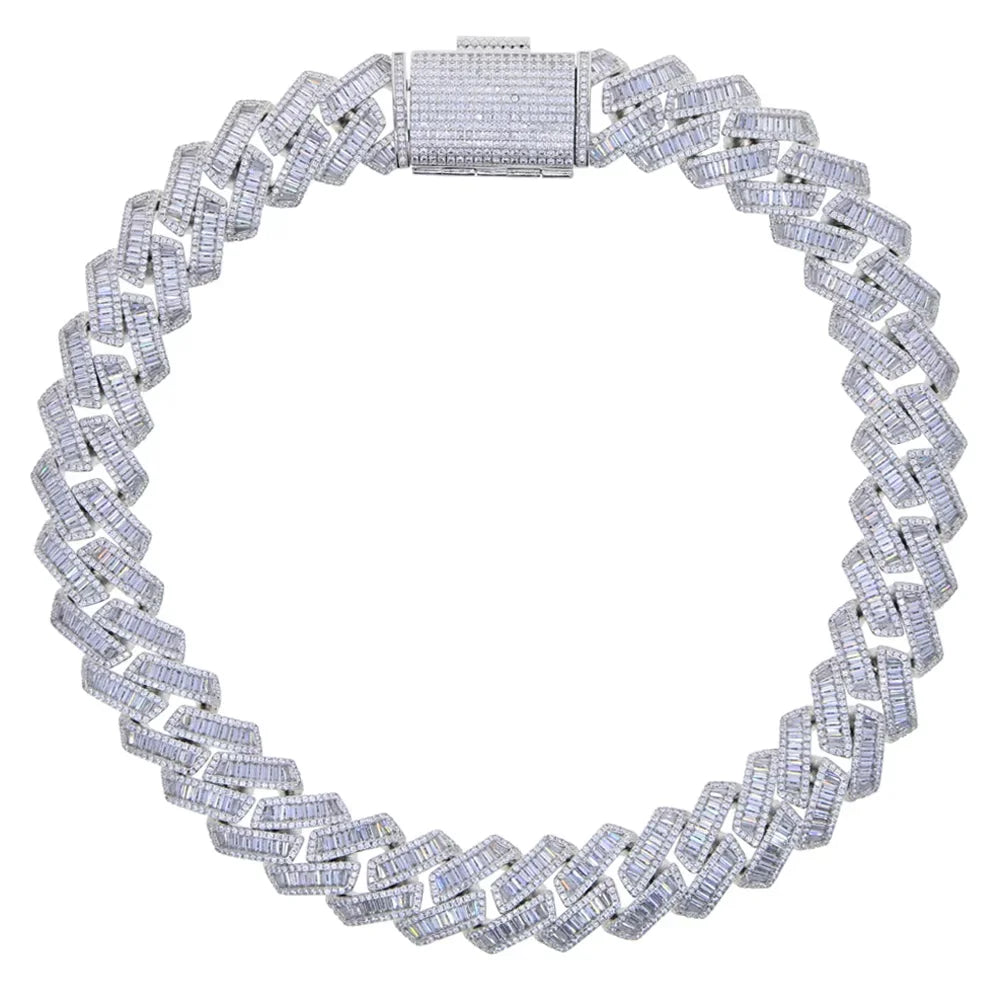 Big Heavy Hip Hop ice Men Boy Jewelry Micro Pave CZ Rose Gold Two Tone Color Rock Punk Ice Out Cuban Chain Necklace 19mm