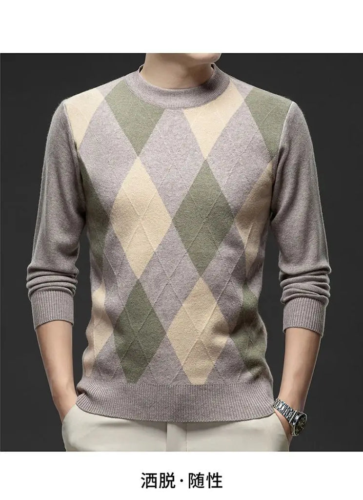 Men’s Autumn Winter Half‑Turtleneck Sweater