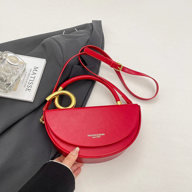 Small Crossbody Bags For Women Designer Semicircle Saddle Bag 8 Colors Pu Leather Handbag Luxury Brand Lady Shoulder Bags