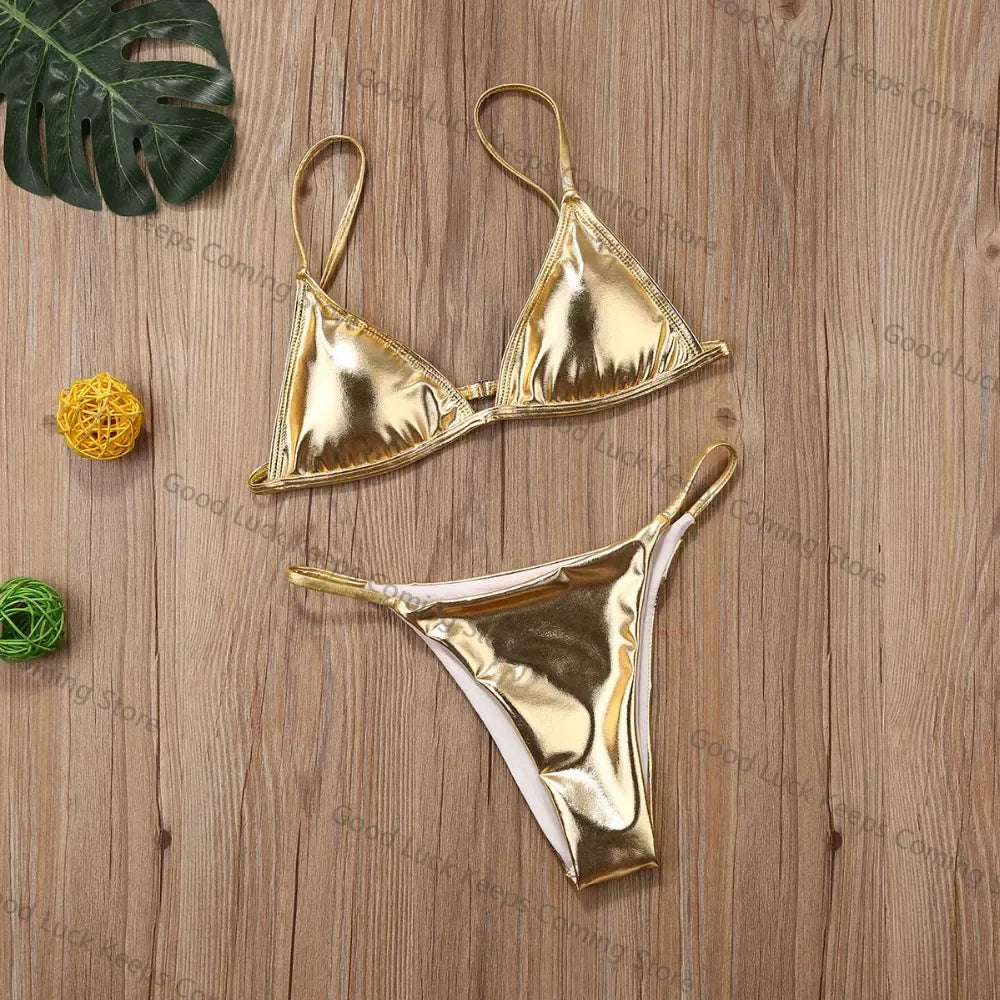 Women’s Sexy Sequin Brazilian Bikini Set
