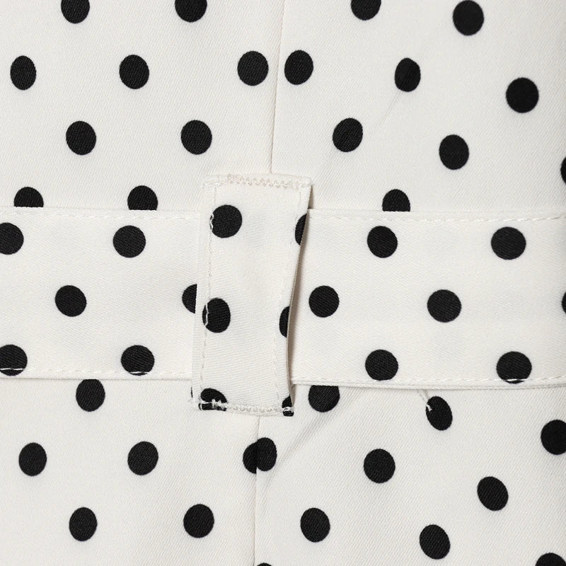 Elegant Polka‑Dot Jacket & Capri Pants Set