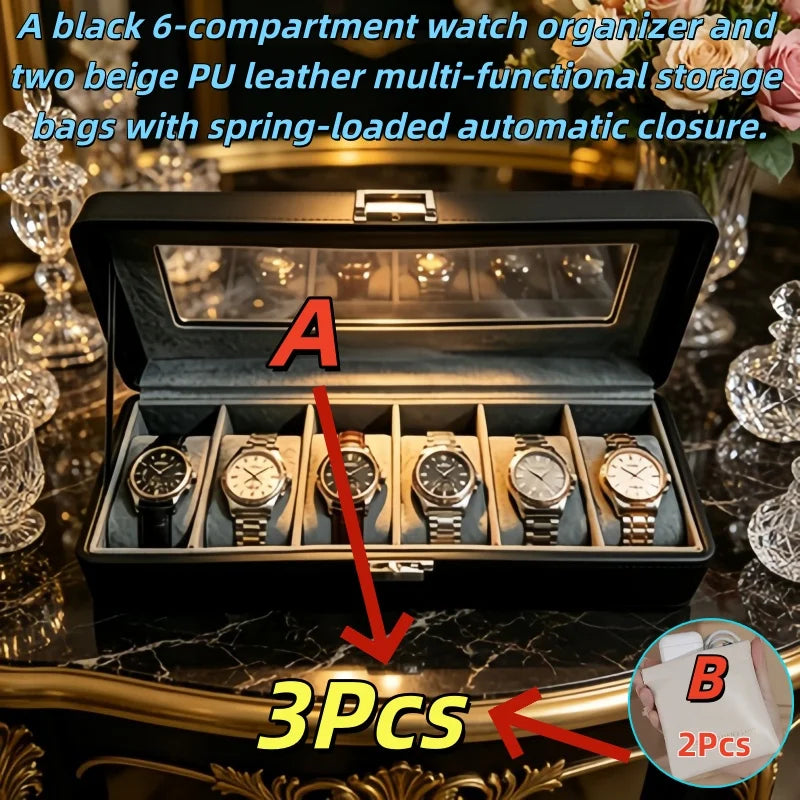 6‑Slot Lockable Watch Box Set – The Perfect Father’s Day & Birthday Gift for Dad or Husband