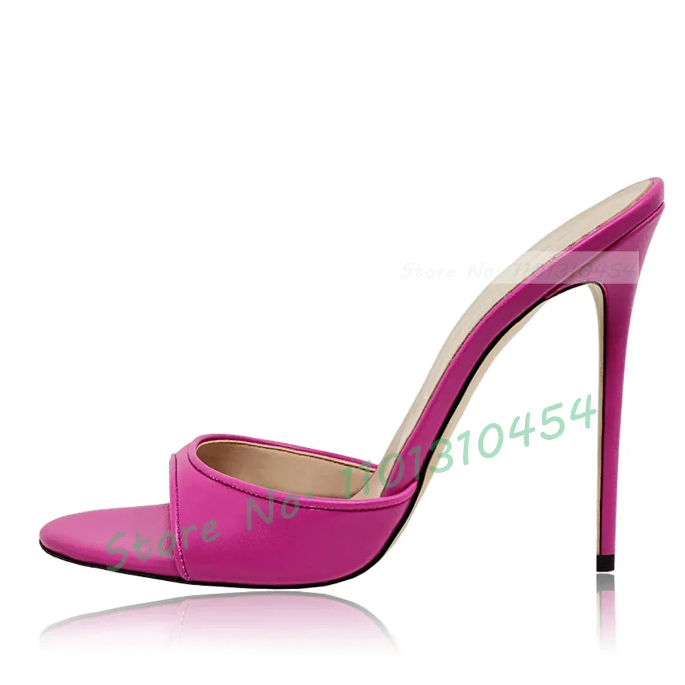 Snake‑Print Open‑Toe Stiletto Slides