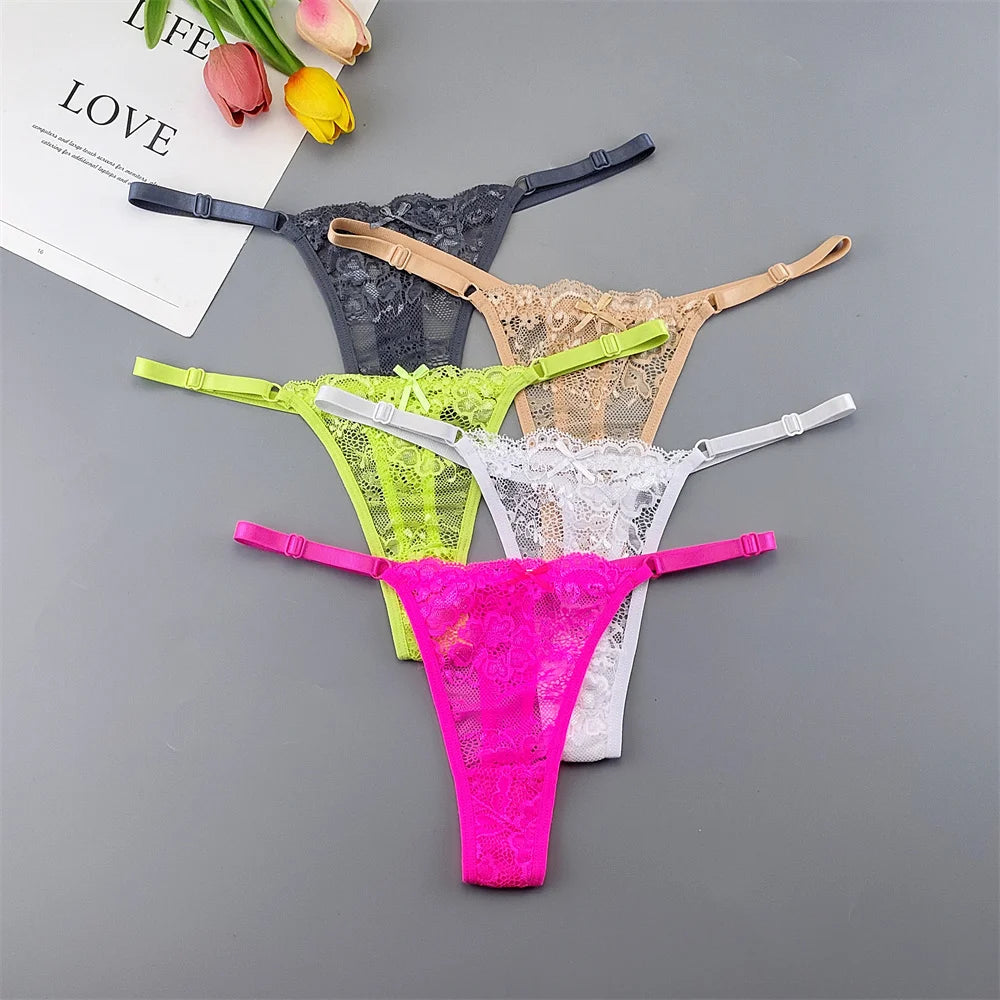 5‑Pack Lace Adjustable Thongs
