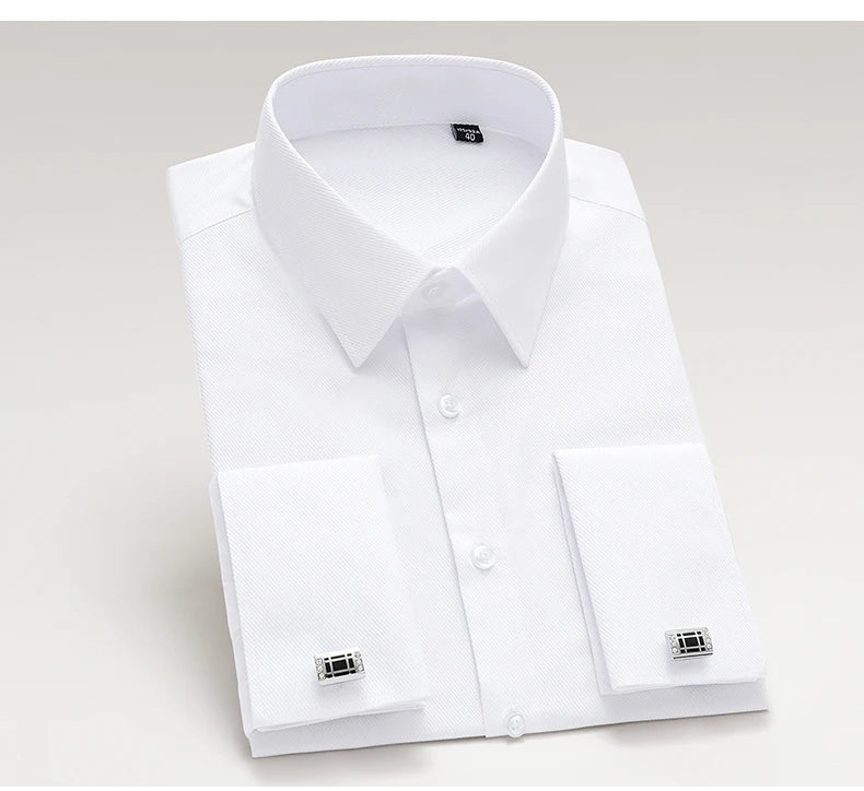 Slim‑Fit French Cuff Tuxedo Dress Shirt