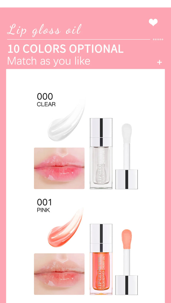 Crystal Jelly Lip Oil – Moisturizing, Plumping & Tinted Glow for Fuller, Softer Lips