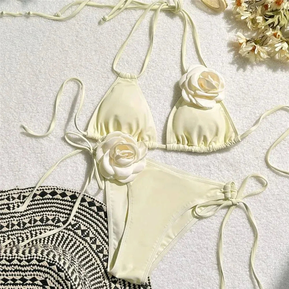 Rose Flower Brazilian Bikini