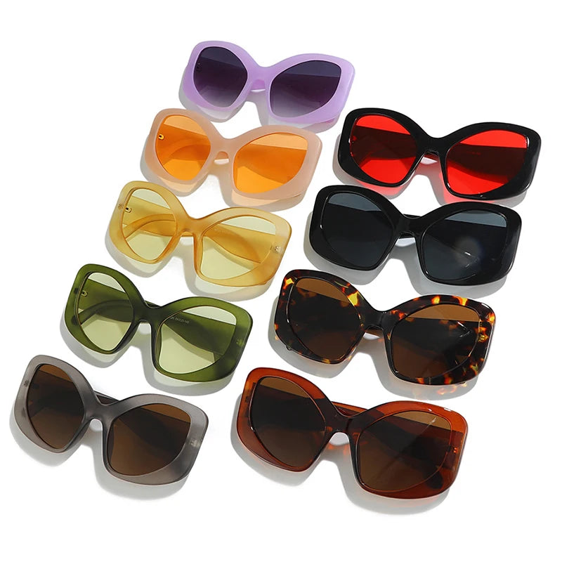 New Modern Cat Eye Y2k Sunglasses Women 2024 Luxury Brand Designer Sun Glasses for Ladies Oversized Shades Retro 2000's Eyewear