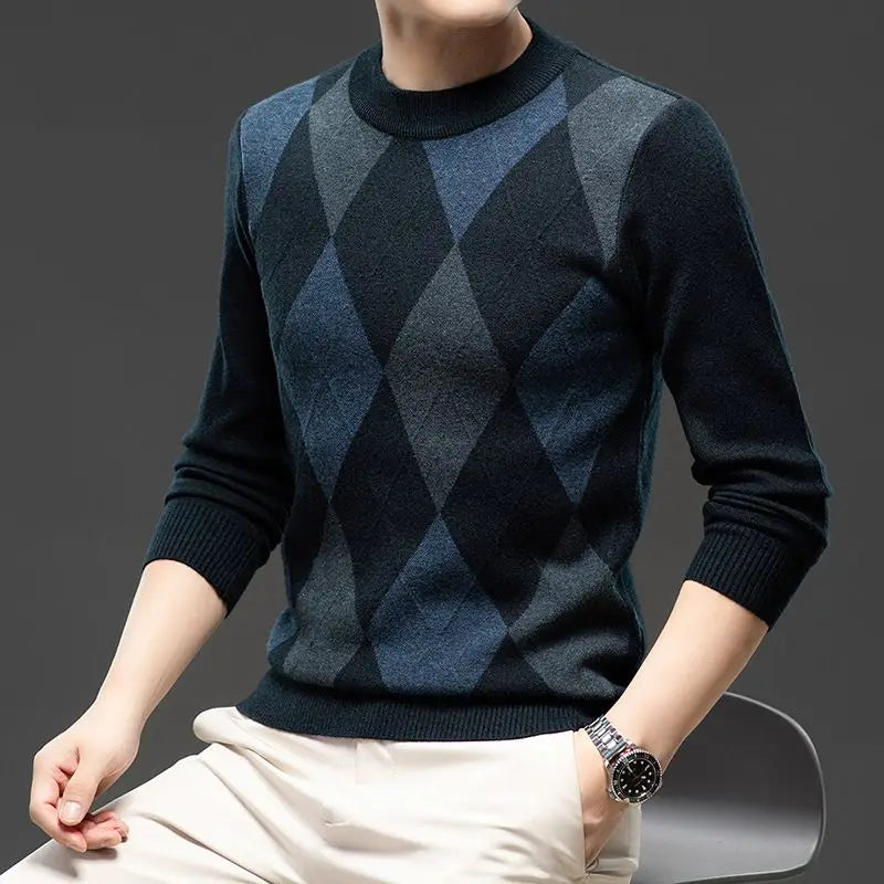 Men’s Autumn Winter Half‑Turtleneck Sweater