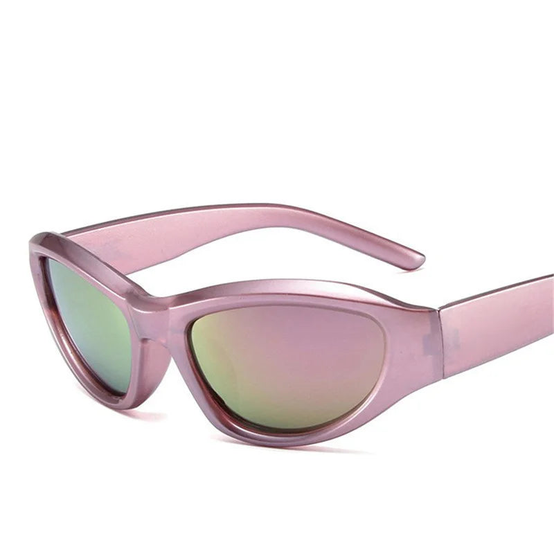 Future Sense of Technology Sunglasses Women Y2K Rimless Rectangle Shades Gradient UV400 Men One Piece Sun Glasses 2024