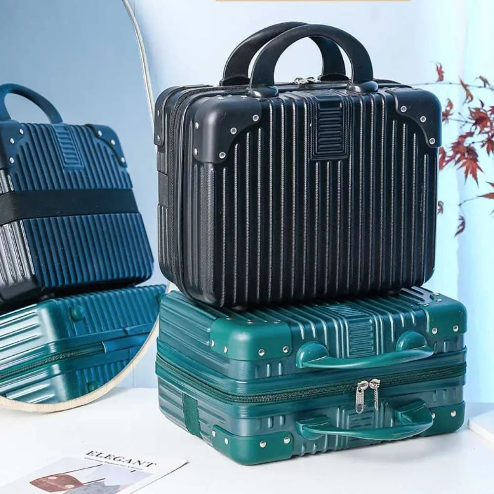 Mini Travel Cosmetic Suitcase – Durable Makeup Organizer Box with Lock