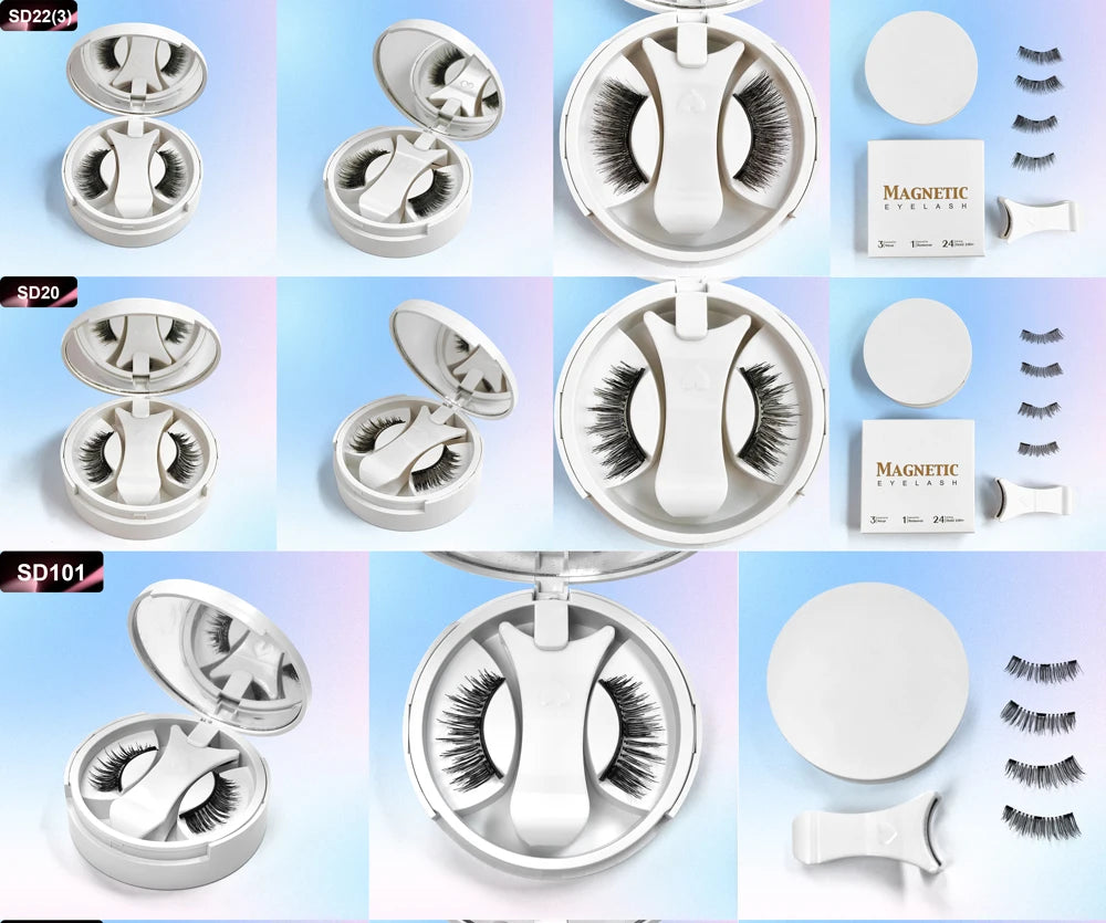 Magnetic Eyelashes Set – Reusable No‑Glue Lashes with Magnetic Tweezers for Easy, Natural Glam