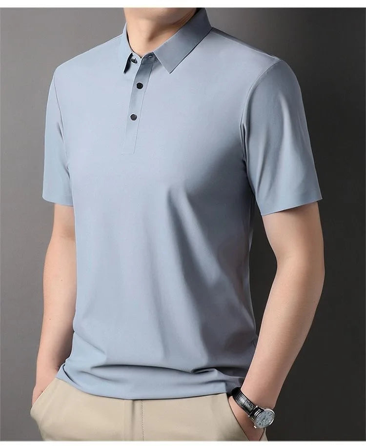 Ice Silk Short‑Sleeve Polo Shirt