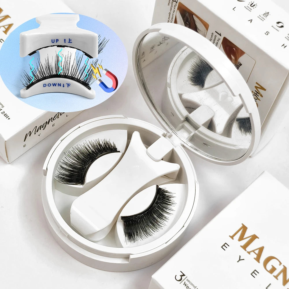 Magnetic Eyelashes Set – Reusable No‑Glue Lashes with Magnetic Tweezers for Easy, Natural Glam