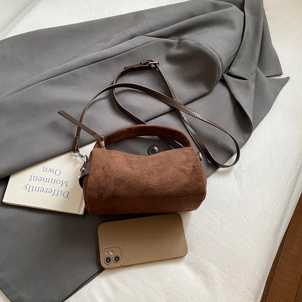 Fashionable Retro Mini PU Leather Shoulder Bags for Women Bucket Crossbody Bag 2026 Winter Luxury Designer Purses and Handbags