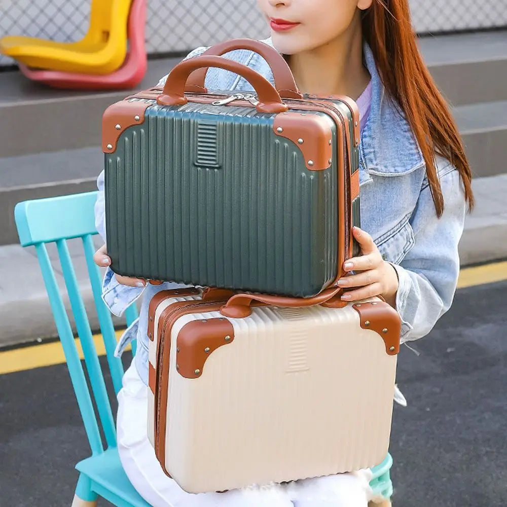 Mini Travel Cosmetic Suitcase – Durable Makeup Organizer Box with Lock