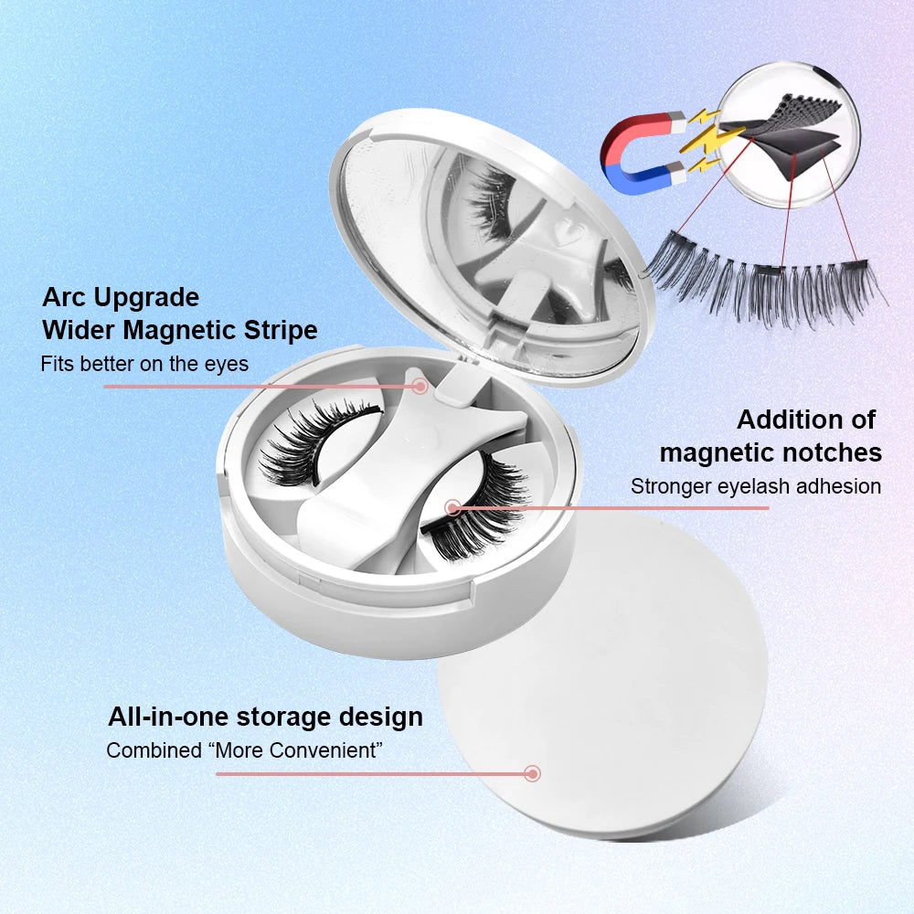 Magnetic Eyelashes Set – Reusable No‑Glue Lashes with Magnetic Tweezers for Easy, Natural Glam