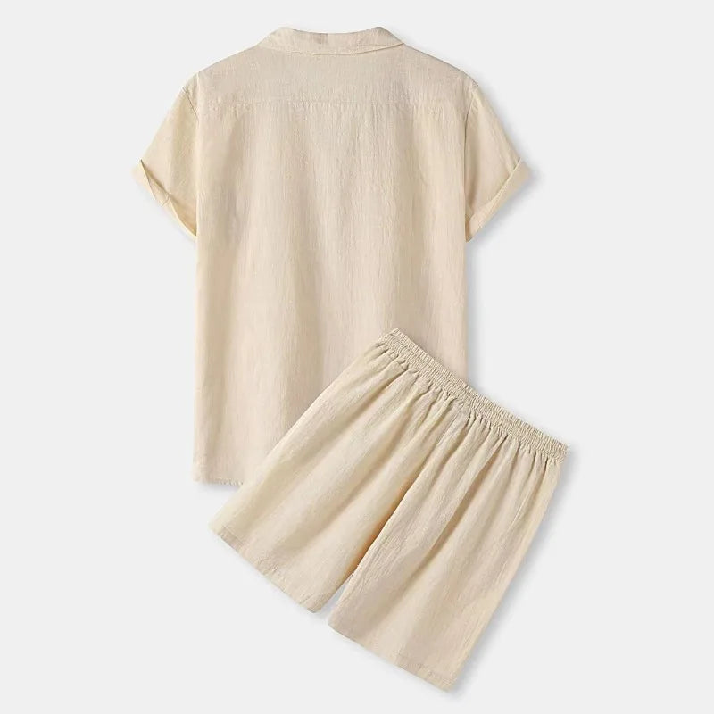 Lapel Short‑Sleeve Shirt & Shorts