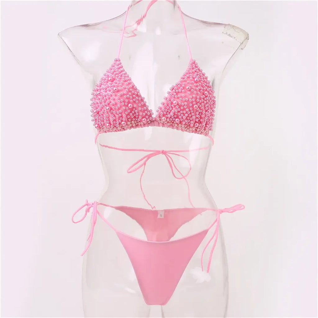 Luxury Pearl Halter Mini Bikini