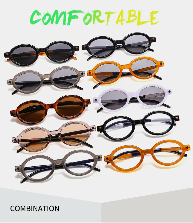 Vintage Round Sunglasses Women Luxury Brand Designer UV400 Men High Quality Oval Sun Glasses Female Gafas De Sol Hombre