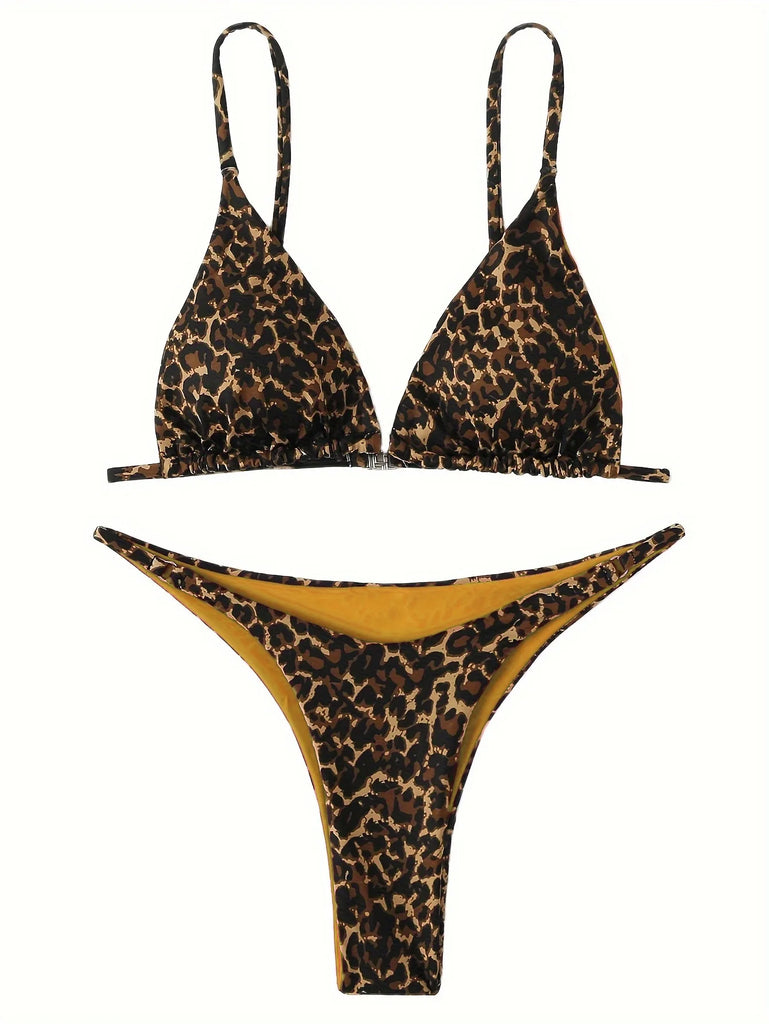 High Cut Micro Bikini Women Leopard Bandage Push Up Swimsuit Sexy Bathing Suit Padded Thong Swimwear Biquini Trajes De Baño 2026