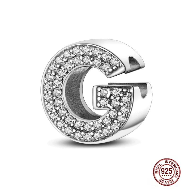 Fit Pendant Original Bracelets Charms Plata De Ley 925 Silver 26 A-Z Alphabet Letters Charm Beads For Women DIY Birthday Jewelry