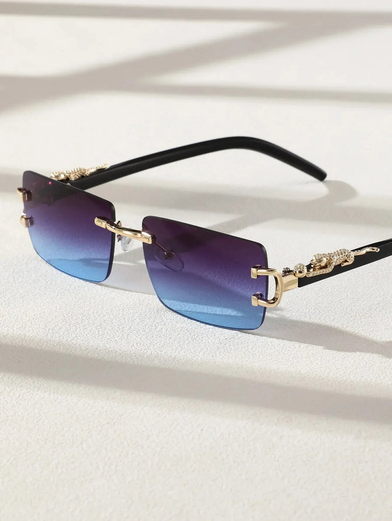 1/2/3 PCS Fashionable Trendy Frameless Rectangular Personalized Sunglasses For Daily Life