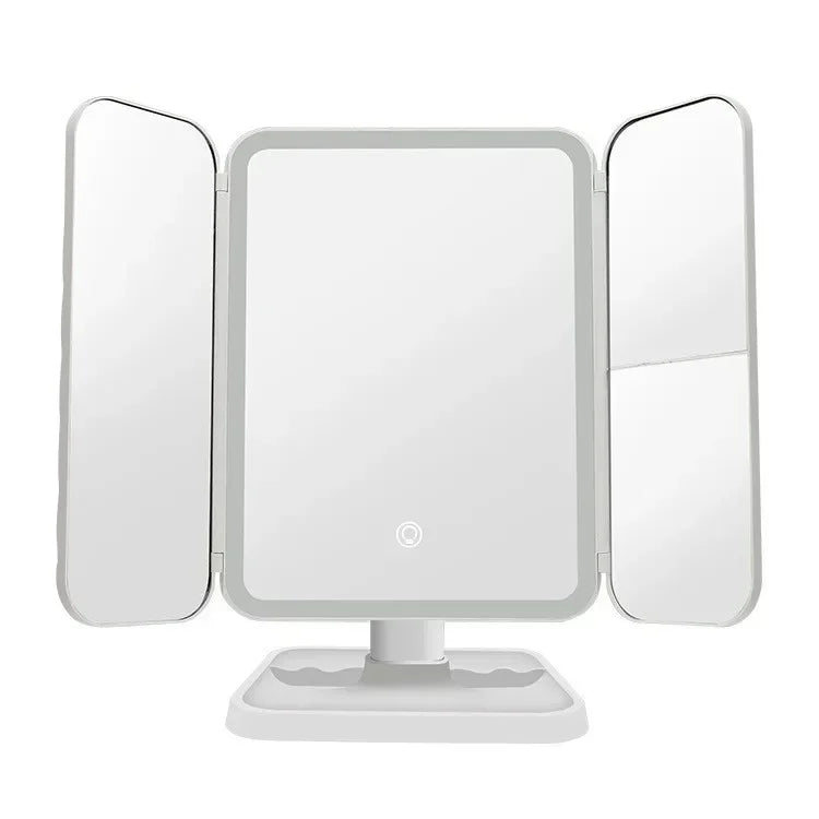Trifold LED Makeup Mirror – Smart Light‑Up Beauty Mirror with Adjustable Fill Light
