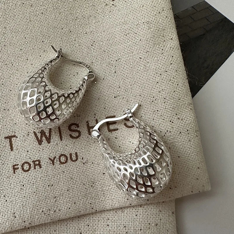 Women’s 925 Sterling Silver Vintage Web Earrings – Hypoallergenic Trendy Big Statement Party Jewelry925 Sterling Silver Vintage Earrings For Women Trendy Simple Big Web Earring Jewelry Prevent Allergy Party Accessories