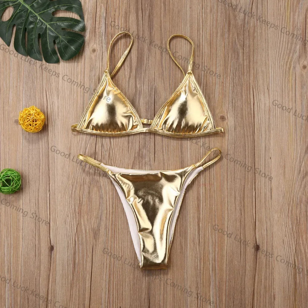 Women’s Sexy Sequin Brazilian Bikini Set