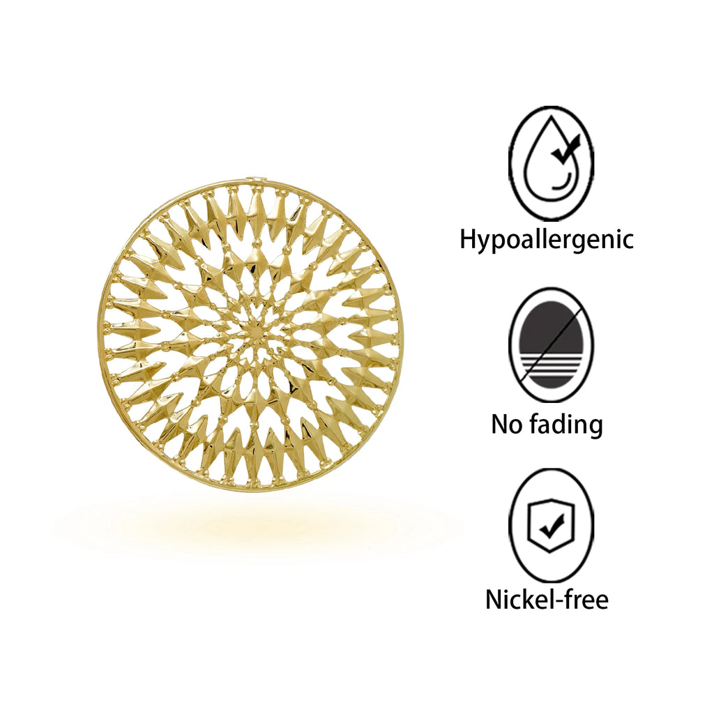 African Big Copper Drop Earrings Gold Color Stud Earrings Hollow Out Earings For Women Trend Jewelry Wedding Accessories
