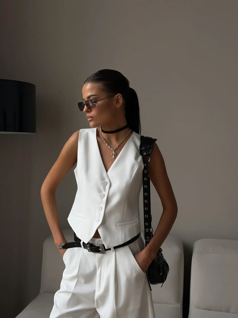 Wolfeel Women’s Summer Chic Vest & Shorts Suit
