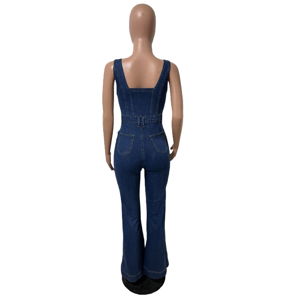 Women’s Vintage Denim Overalls Jumpsuit