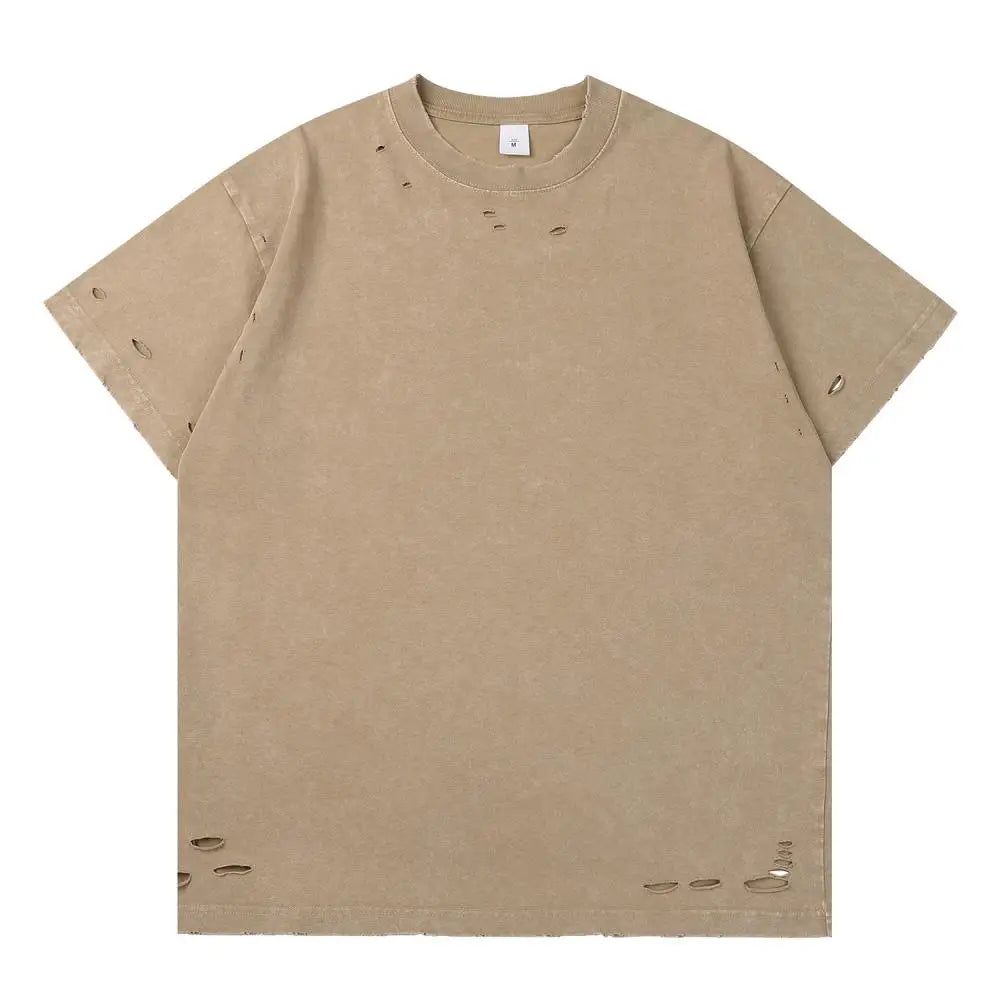 Men’s Heavy Thick Ripped Oversized T‑Shirt