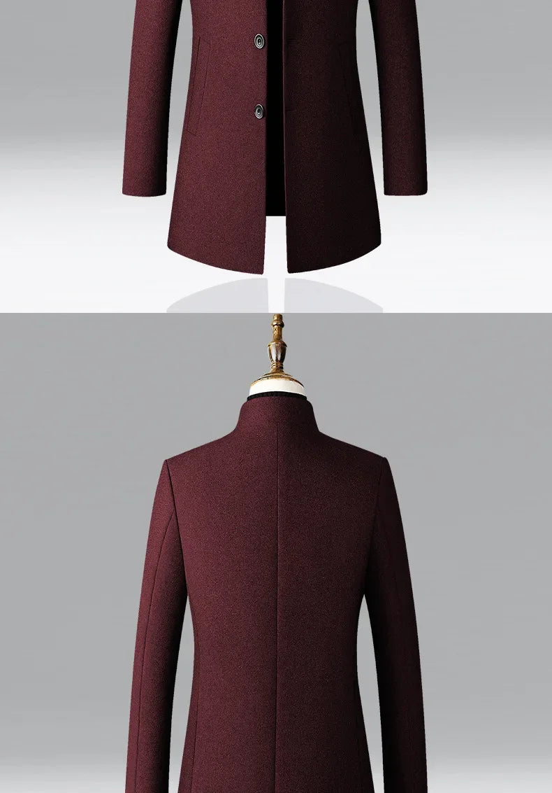 TFETTERS Brand Trench Coat Korean Fashion Business Casual Stand Collar Long Jackets for Men 2026 Autumn Windbreaker Winter Coats