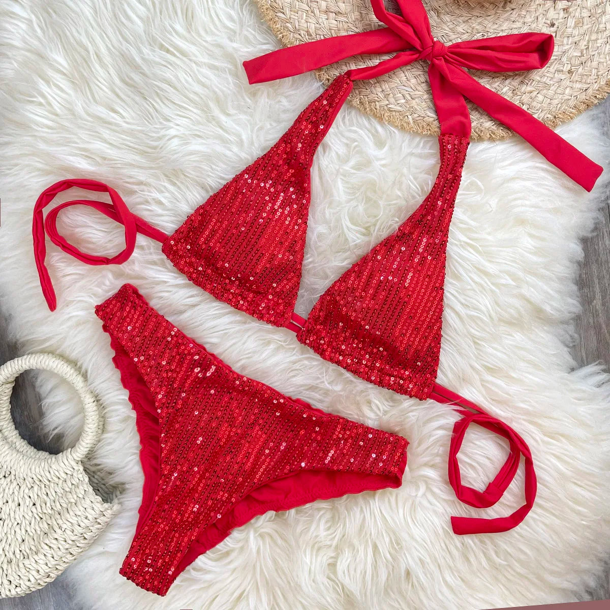 Sequins Sparkle Bikini Set