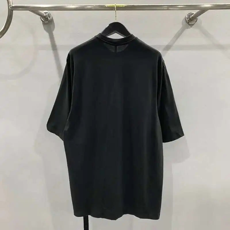 HKSH Spring Summer New Men's Tide Streetwear Cotton Solid Color Loose RO Style Short Sleeves Large Tees Chic Dark T-shirt HK2008