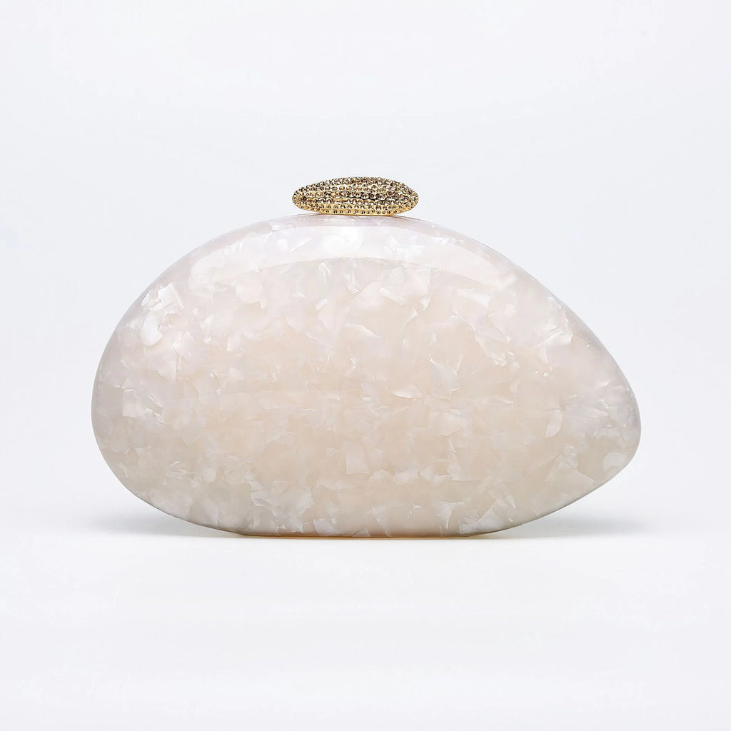 2025 new Luxury Acrylic Lady Bag Fashion and Personalized   Dinner Bag Single Shoulder Crossbody cute ivory pearl color purse