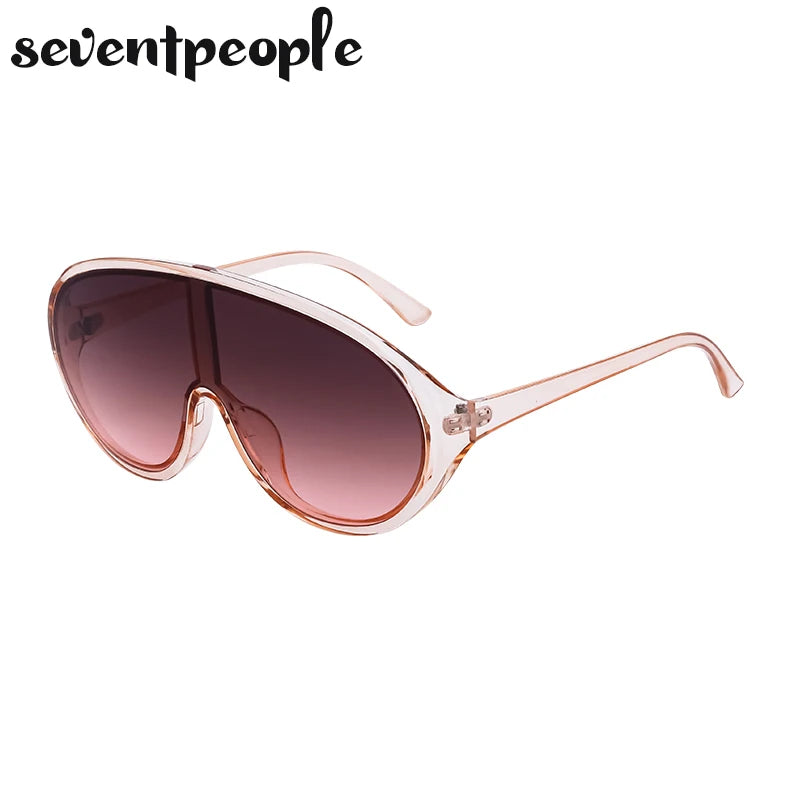 Oversized Shield Sunglasses Women Men 2025 Luxury Brand Designer Fashion One-Piece Sun Glasses For Female Punk Big Frame Shades