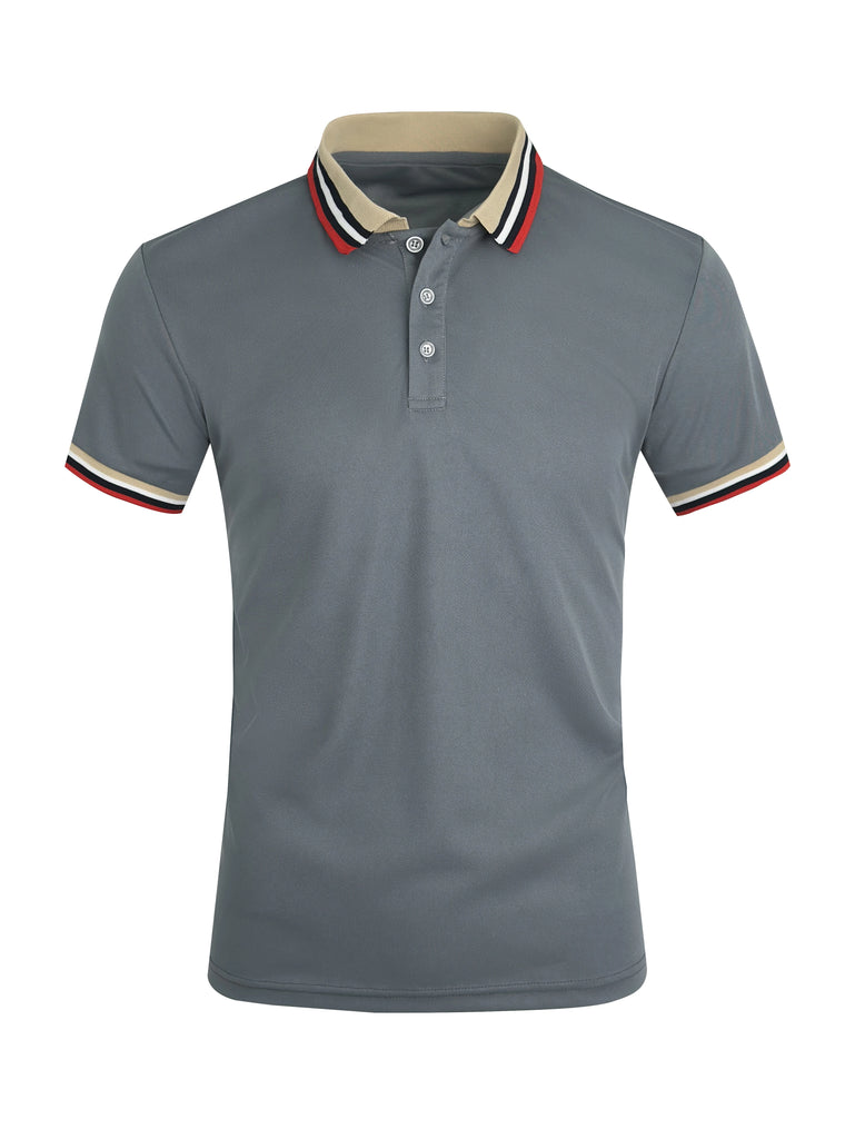 Men’s Summer Cotton Polo Shirt – Breathable Solid/Striped Short‑Sleeve Business‑Casual Top