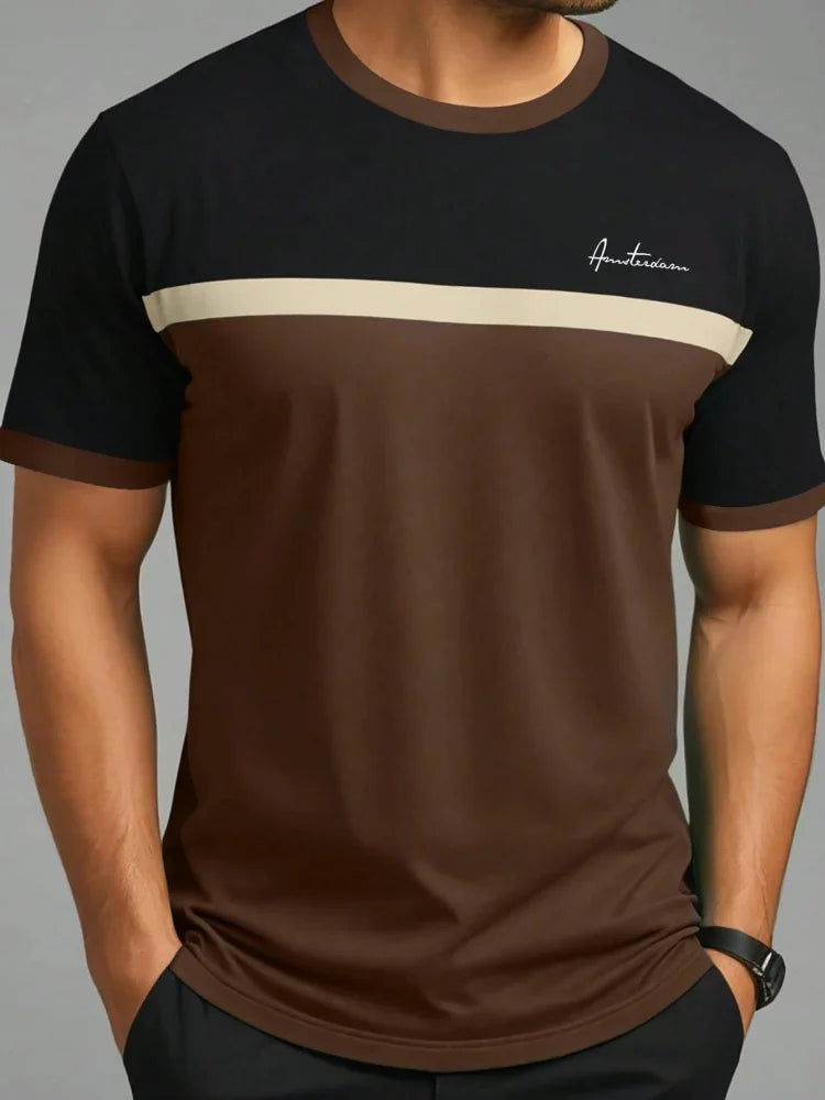 Men’s Oversized Letter‑Print T‑Shirt – Summer Loose Fit Sports Casual Short Sleeve Top