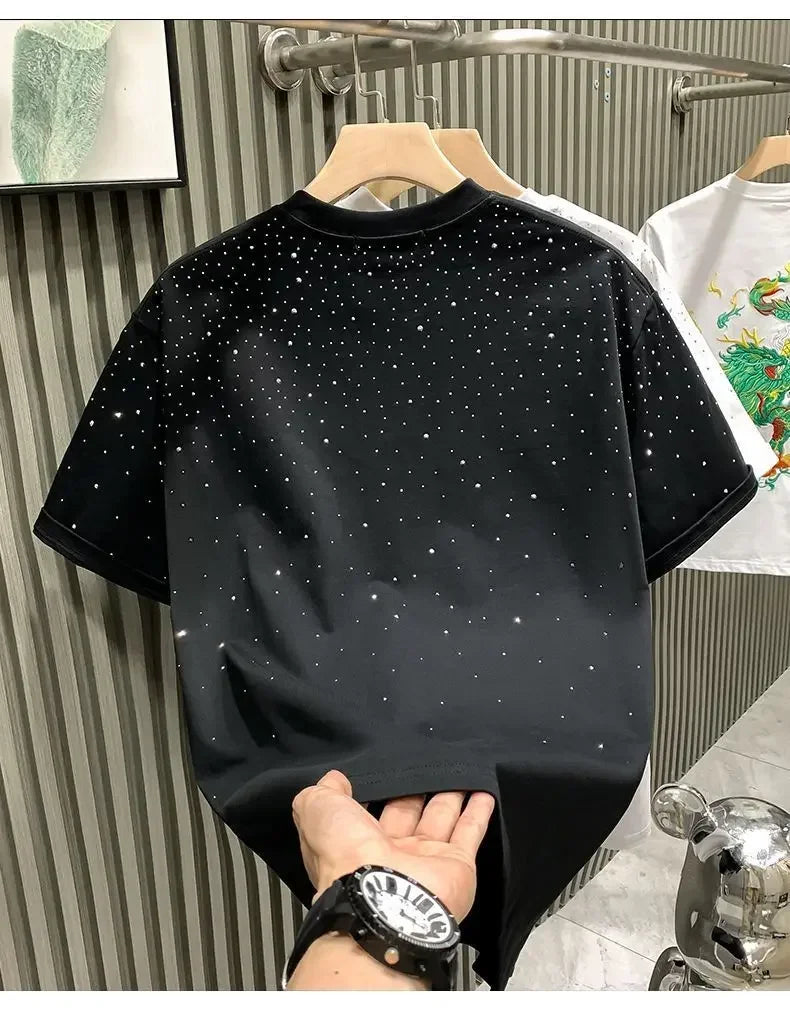Men’s Rhinestone Rivet T‑Shirt