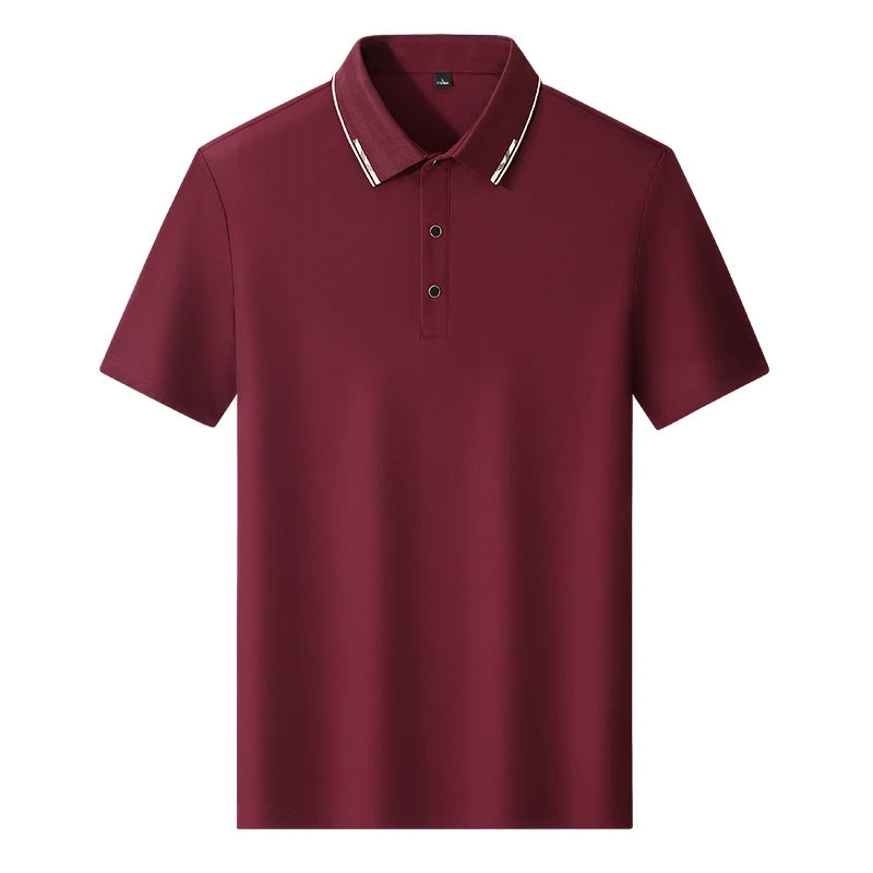 Men Polo Short sleeve 2025 Summer Plus Size 9xl 8xl 7xl High Quality Ice Silk Solid Color Men's Business Casual Polo Shirts