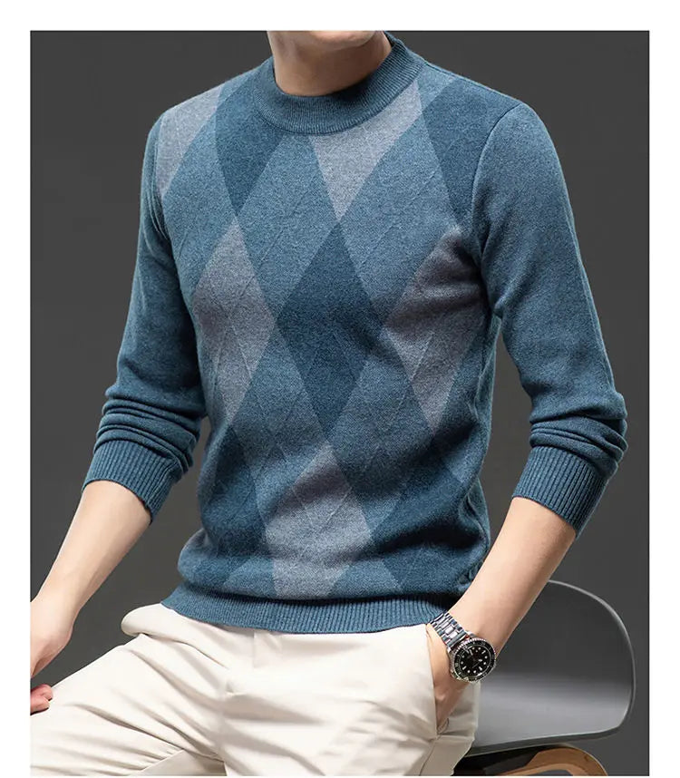 Men’s Autumn Winter Half‑Turtleneck Sweater