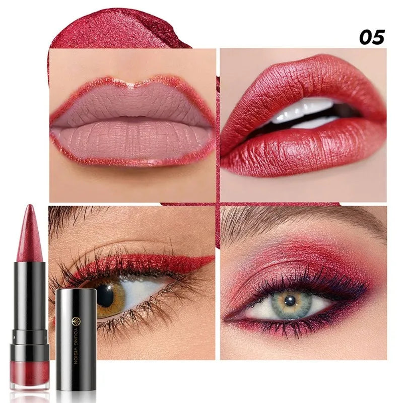 NEW 2 IN 1 Pearlescent Eye Shadow Pen Pointed Eyeliner Stick Caramel Brown Black Eyeshadow Makeup Silky Smooth Lasting Eyeshadow