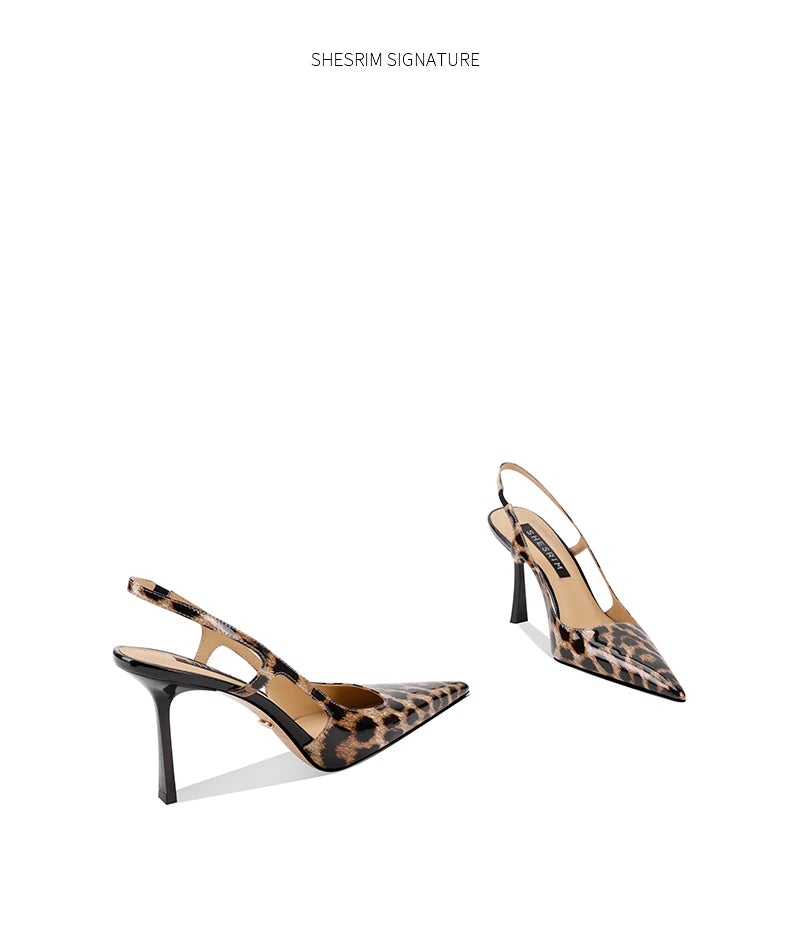 French style exquisite leopard print high heels, feminine and high-end high heels, 2025 four season new slim heel sandals