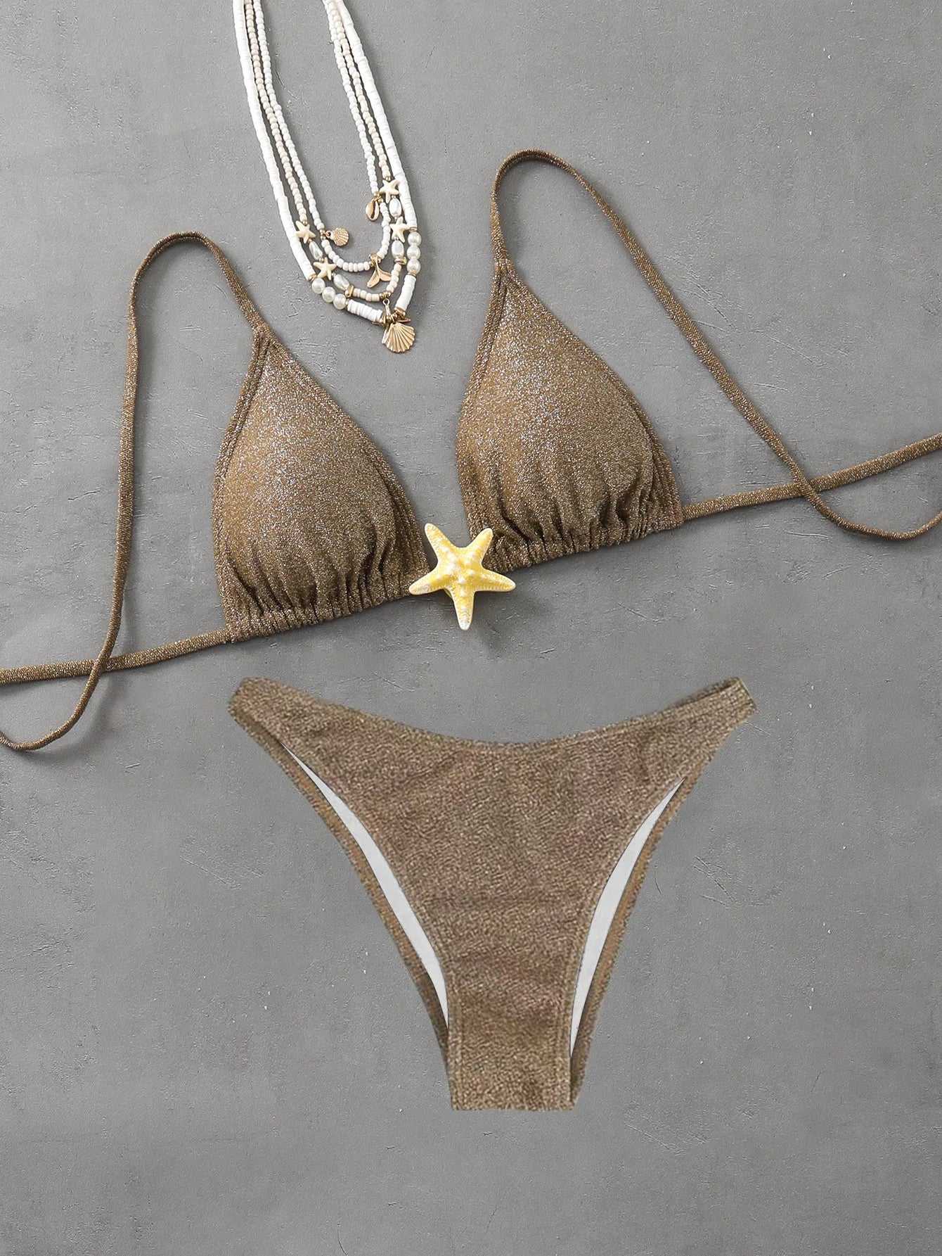 Starfish Accessory Lace‑Up Swimsuit